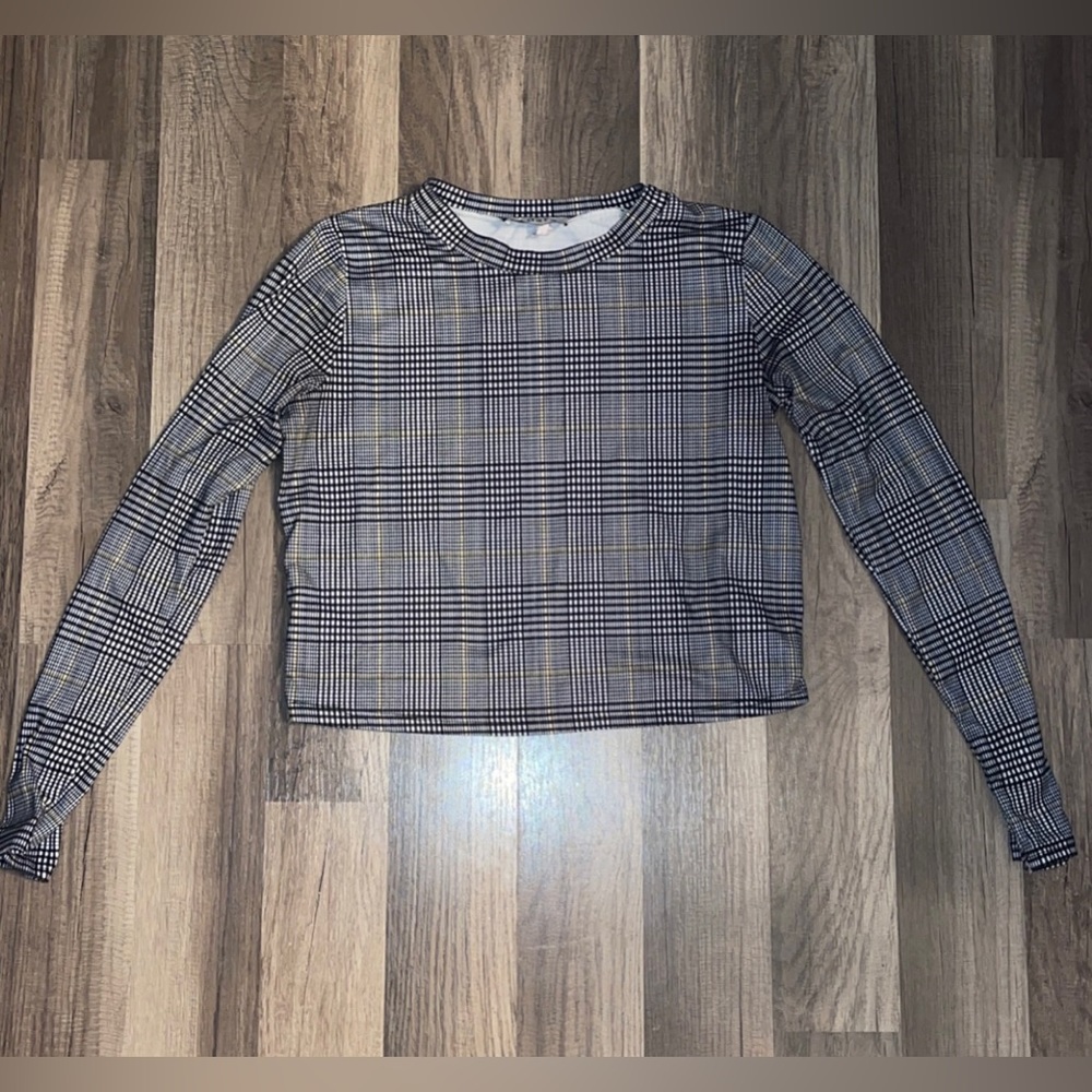 Plaid Cropped Fleece T